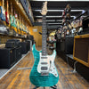 Tom Anderson Drop Top Classic Electric Guitar Transparent Teal w/Binding, Hard Case