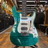 Tom Anderson Drop Top Classic Electric Guitar Transparent Teal w/Binding, Hard Case