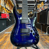 Schecter Korea Blackjack SLS C-7 Passive 7-String Electric Guitar 2013 See Thru Blue Burst w/Padded Gig Bag