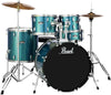 Pearl Roadshow 5-piece Complete Drum Set with Cymbals Aqua Blue Glitter